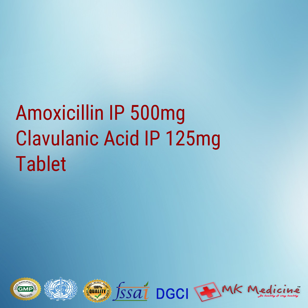 Amoxicillin IP 500mg Clavulanic Acid IP 125mg Tablet