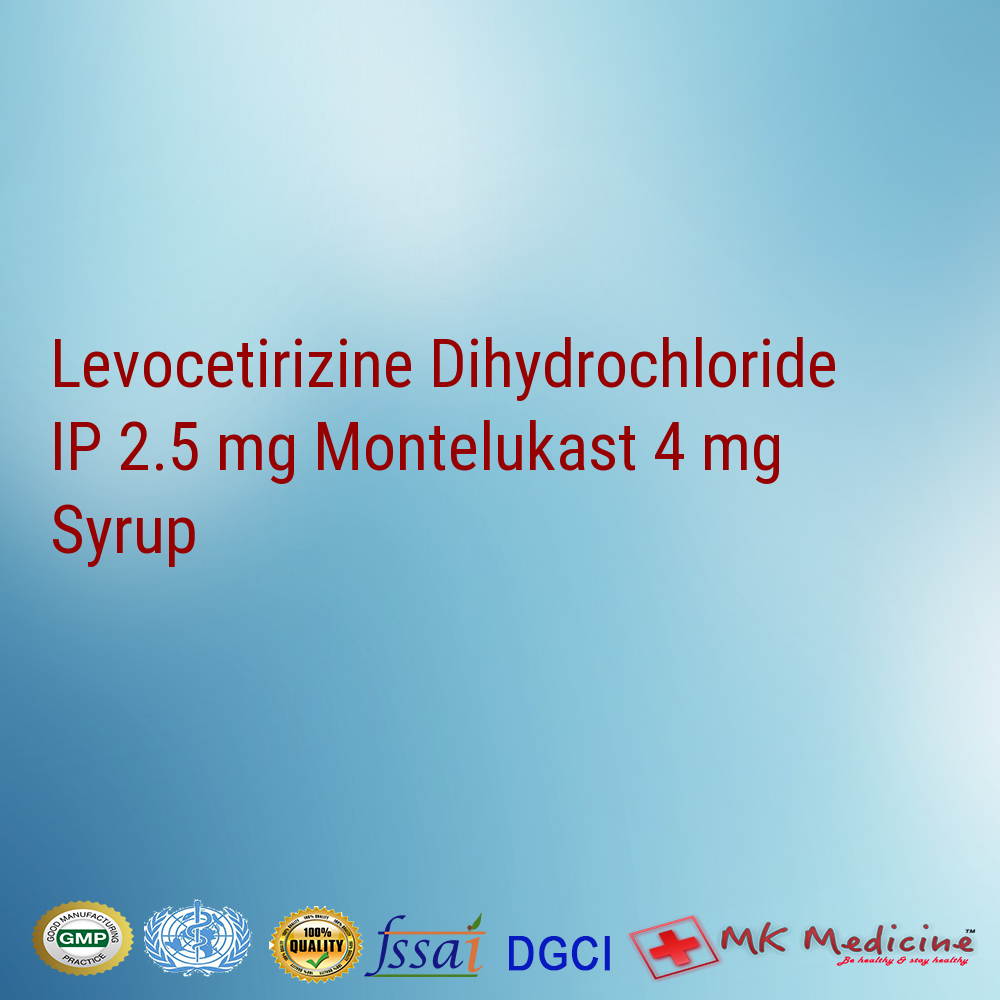 Levocetirizine Dihydrochloride IP 2.5 mg Montelukast 4 mg Syrup